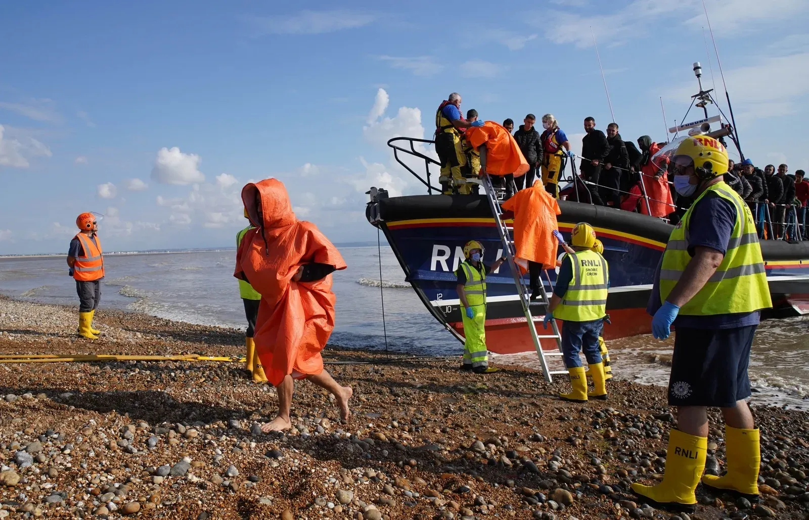 173 migrants rescued as boat catches fire in English Channel near Boulogne