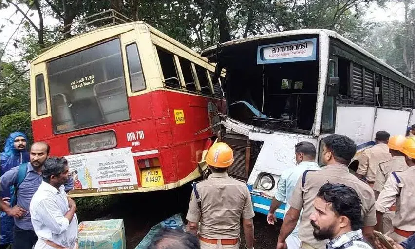 Two KSRTC Buses Collide, Injuring 35 Passengers in Kerala