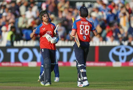 Brook's 79* and Salt's 59* hand England 9-wicket win, series 3-0 vs India