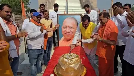 Did a 53 kg laddu 'cake' mark Yogi Adityanath's birthday?