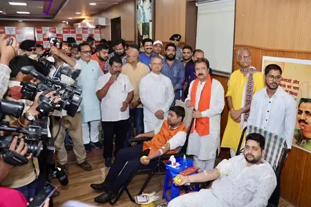 बिहार भाजपा प्रदेश कार्यालय में सेवा पखवाड़े की शुरुआत, रक्तदान शिविर का किया गया आयोजन