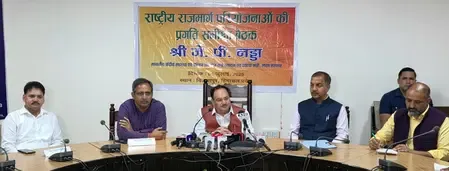 हिमाचल में चल रहे नेशनल हाईवे के काम 2027 में होंगे पूरे : जेपी नड्डा 