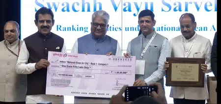 स्वच्छ वायु सर्वेक्षण : इंदौर बना देश का सबसे स्वच्छ वायु वाला शहर और आगरा को लगातार तीसरी बार मिला सम्मान