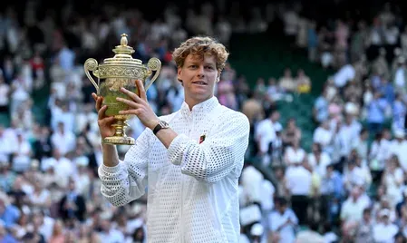 Sinner defends Wimbledon title, beats Zverev 6-7, 7-6, 6-3, 6-4 for 5th Slam
