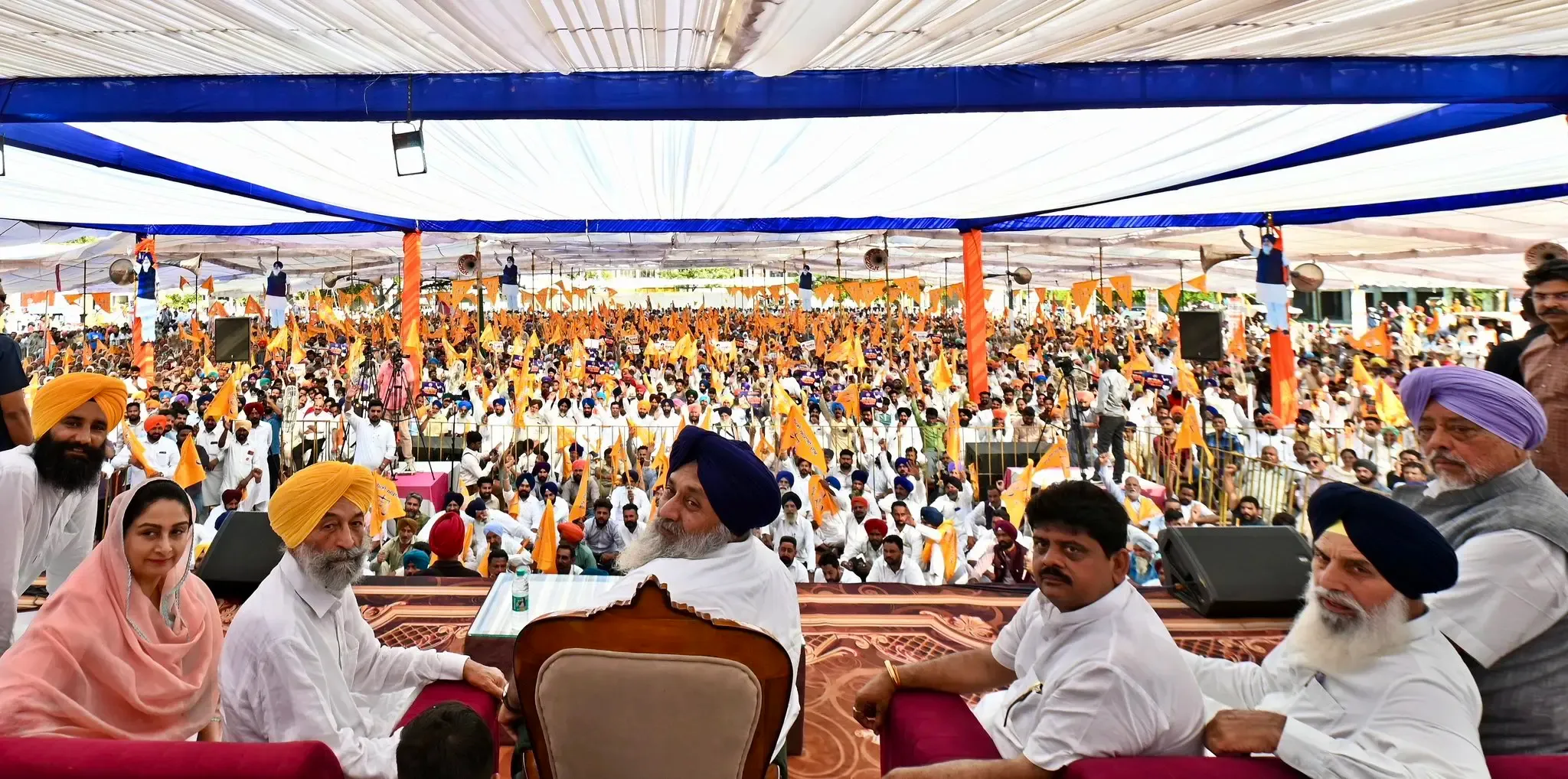 Sukhbir Badal Claims AAP's Policies Drive Farmers to Despair in Punjab