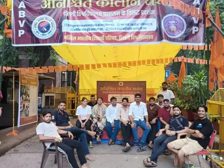 Why is ABVP's indefinite protest at Delhi University still ongoing?