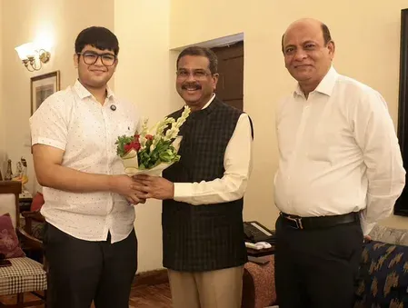 NEET-UG 2026 AIR 2 Panshul Bansal meets Education Minister Pradhan