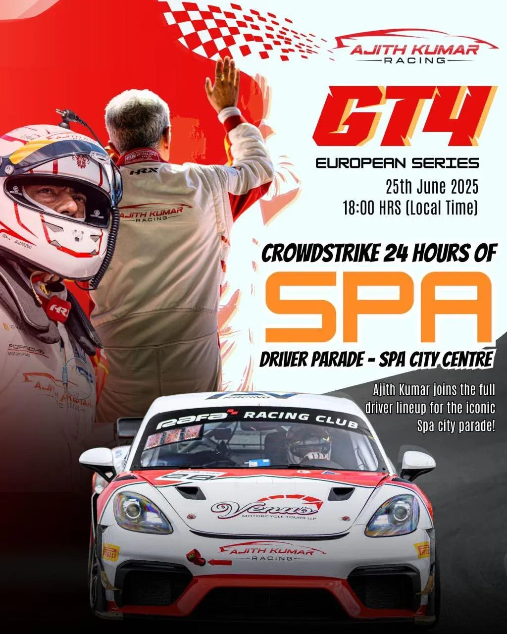 Will Ajith Kumar Participate in the CrowdStrike 24 Hours of Spa 2025 Driver Parade?