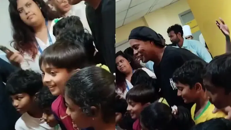 Aadvik Ajith Kumar Meets Football Legend Ronaldinho!