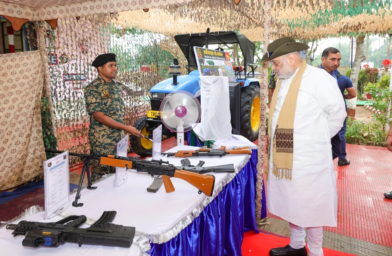 Amit Shah Inspects BSF Weaponry at Lankamura Border Outpost, Tripura