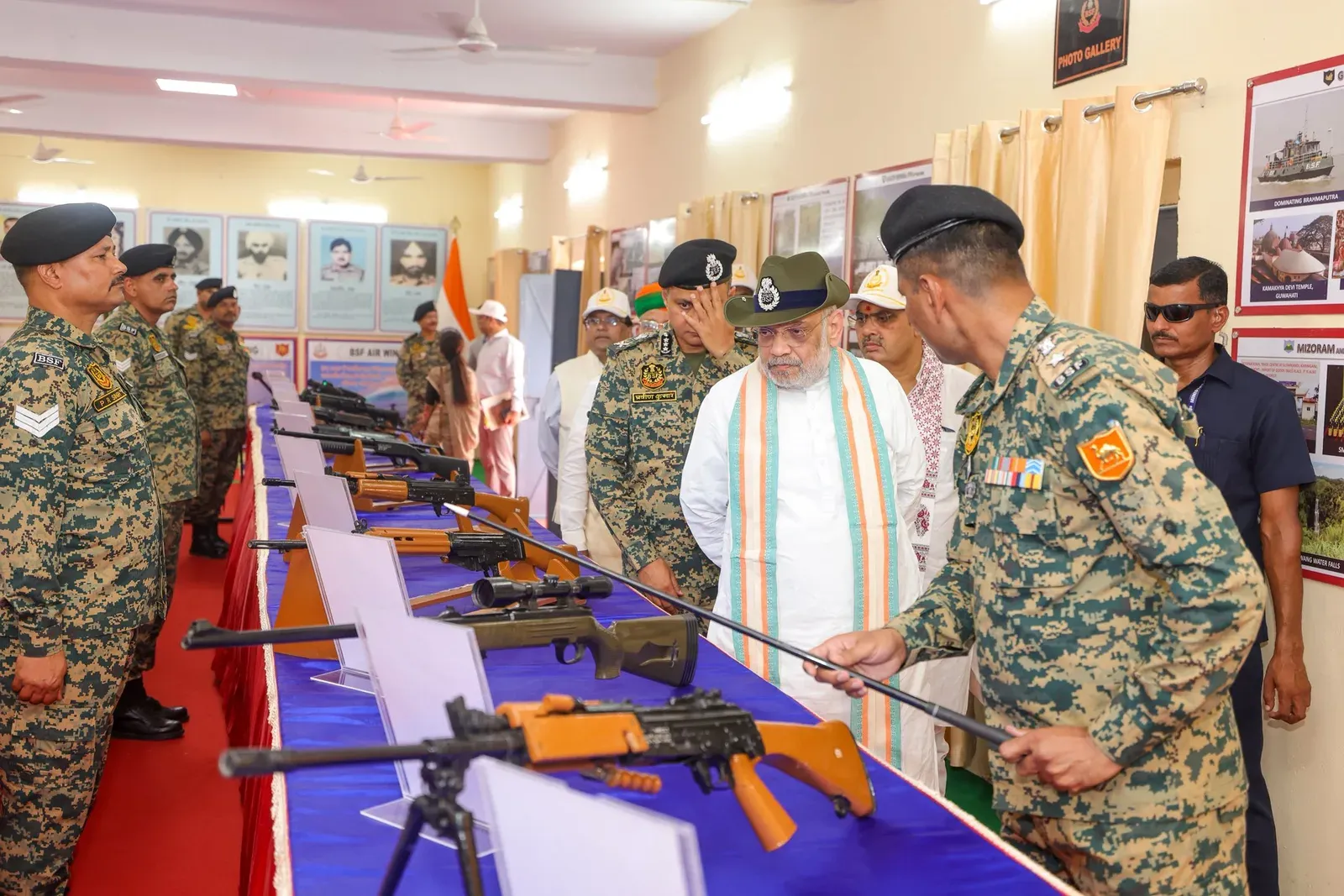 Amit Shah Inspects BSF's Cutting-Edge Weapons at Sanchu Outpost