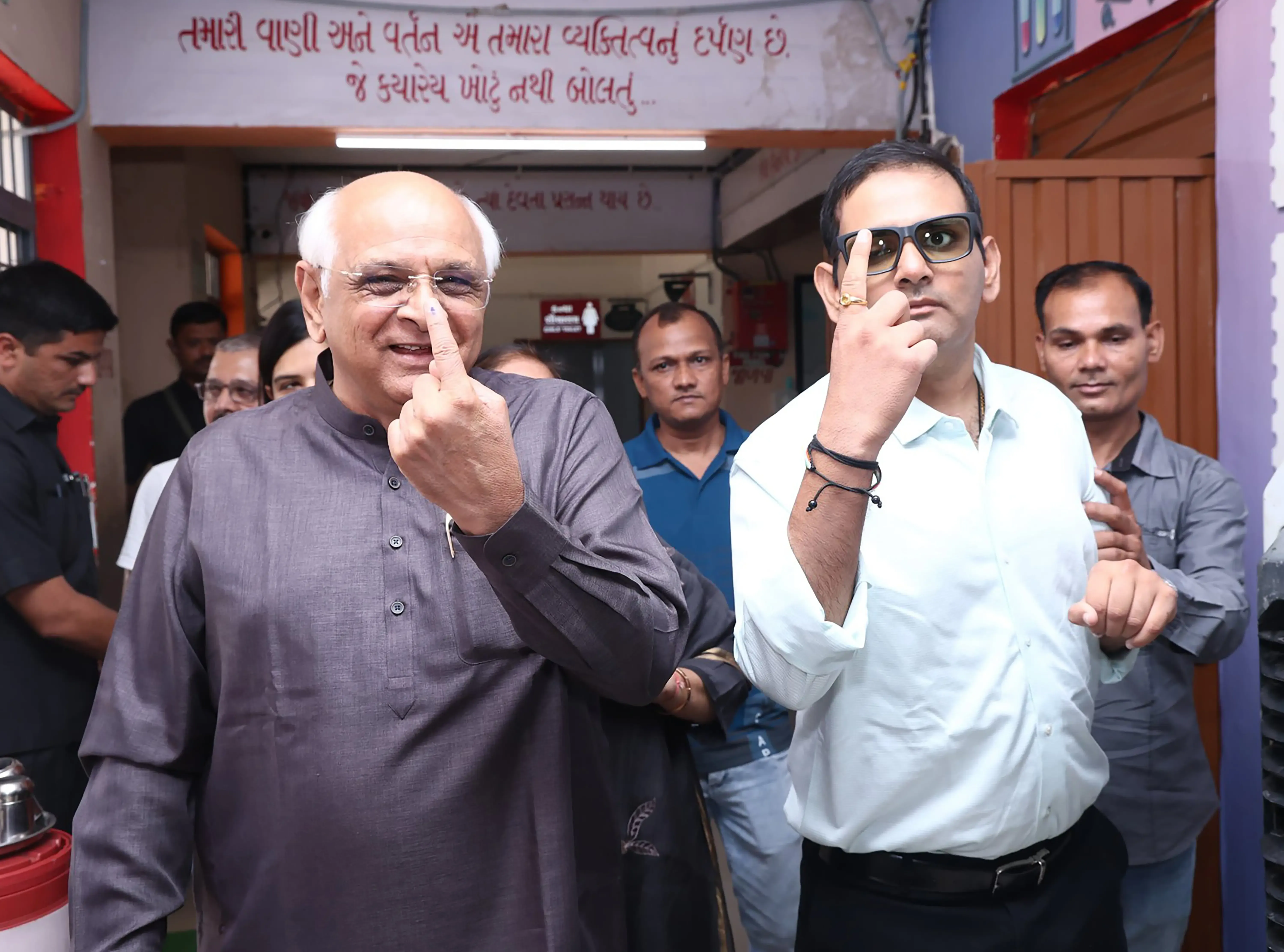 Gujarat Local Body Polls 2025: Amit Shah, CM Patel, Jeet Adani Vote