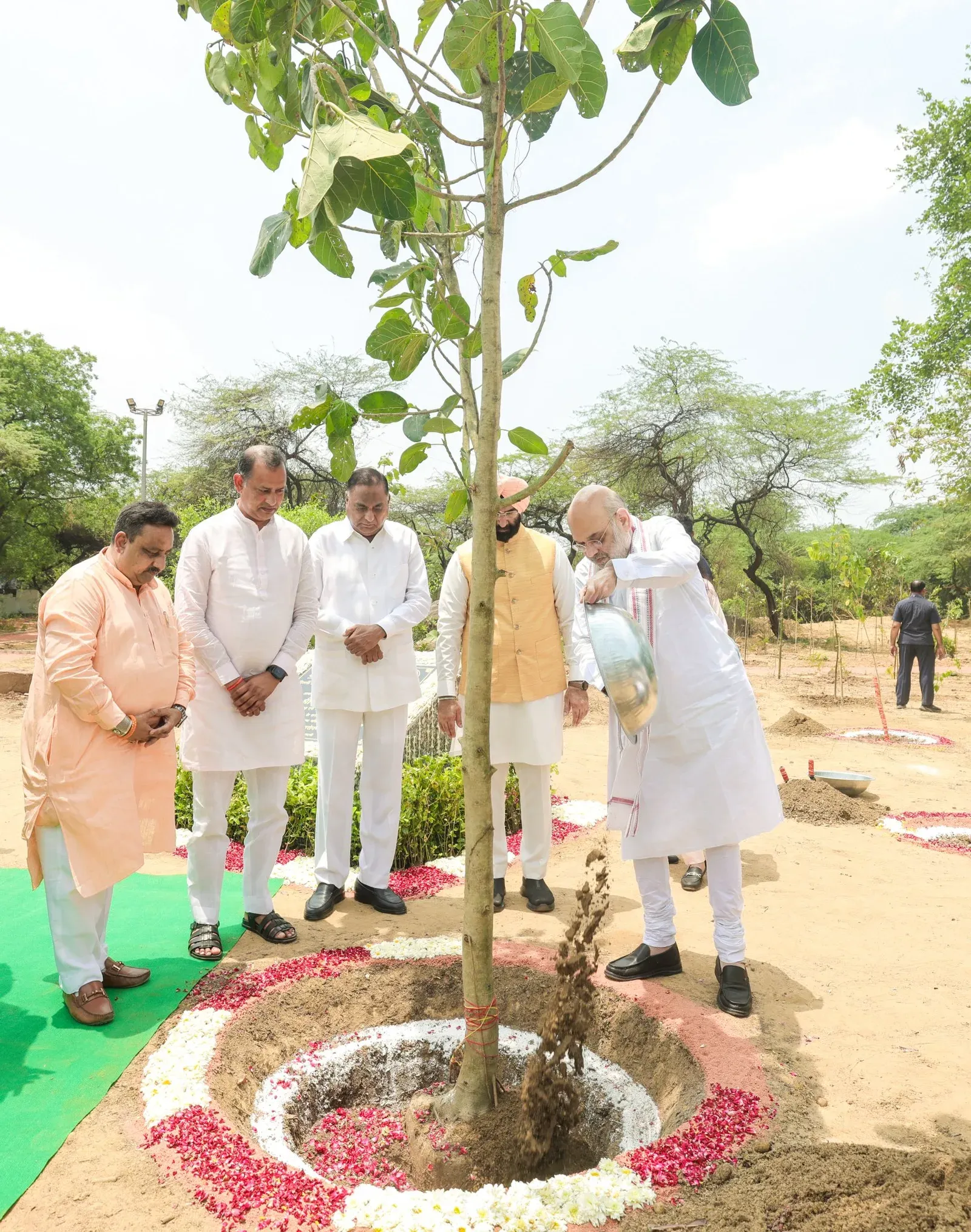 Amit Shah Plants Trees at Delhi Ridge Under 'Ek Ped Maa Ke Naam'