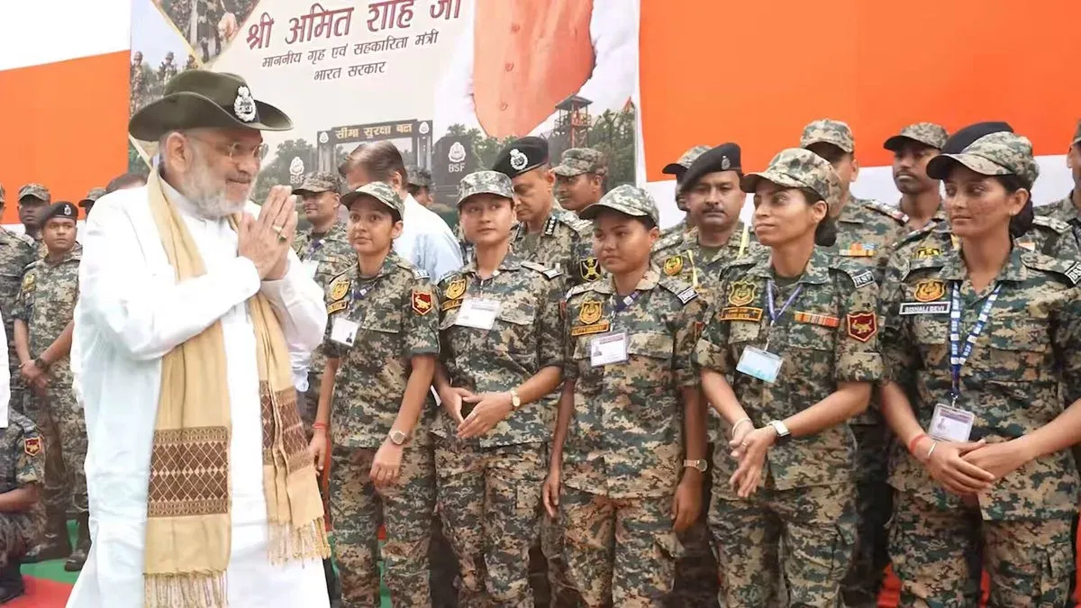 Amit Shah visits BSF post on India-Bangladesh border in Tripura