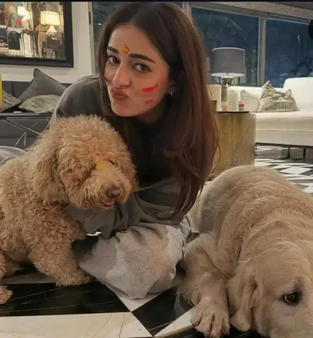 Ananya Panday's Joyful Holi Celebration with Her Pets