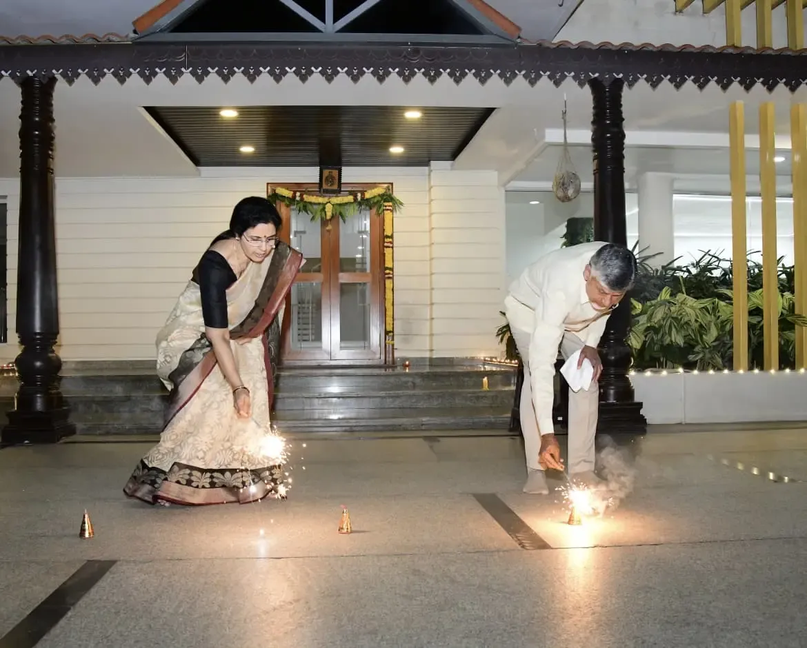 How Did Andhra CM Chandrababu Naidu Celebrate Diwali?