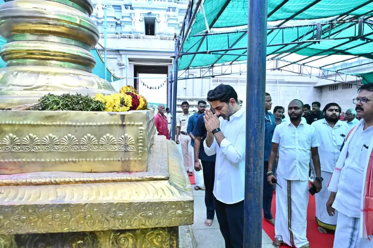 Nara Lokesh offers puja for PM Modi's 25 years in government