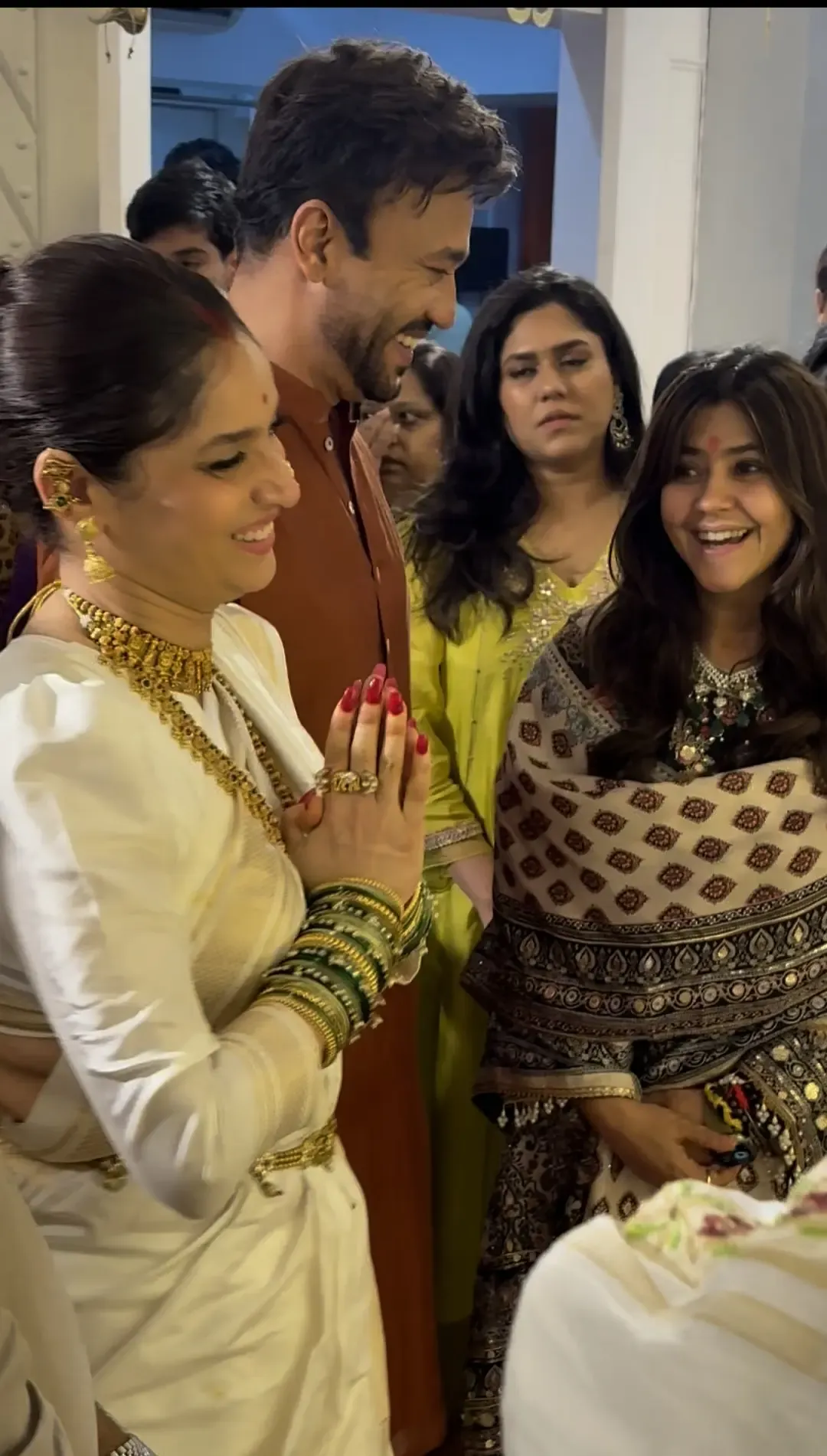 Ankita Lokhande explains Gauri Poojan significance to Ekta Kapoor at Ganesh Chaturthi