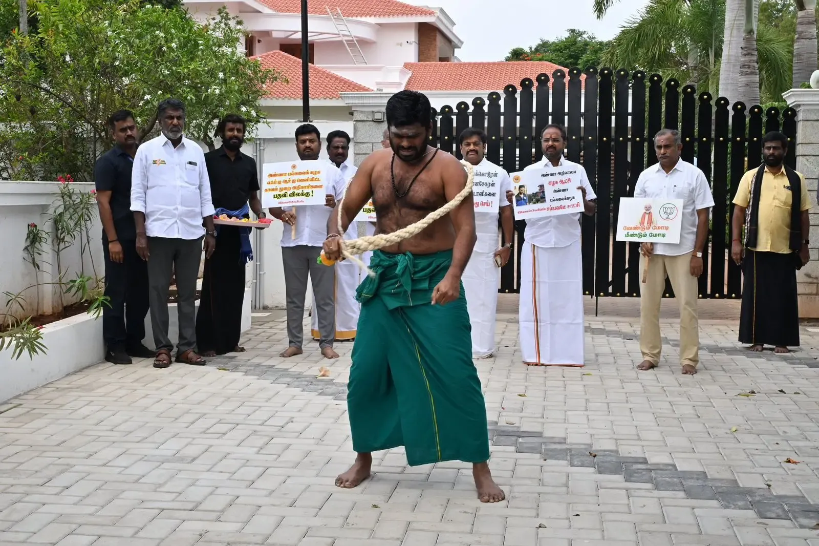 Tamil Nadu BJP Chief Engages in Self-Flagellation as Protest Against Anna University Assault