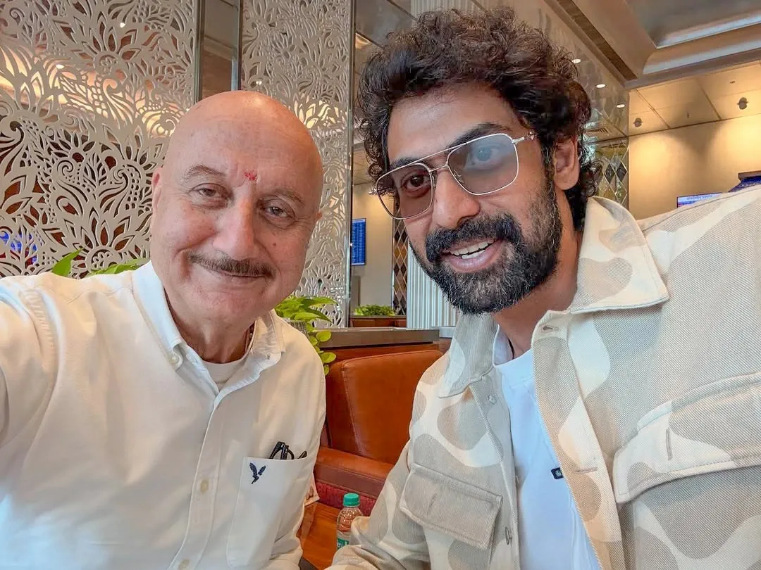 Did Anupam Kher Just Meet His 'Baby' Co-Star Rana Daggubati at the Airport?