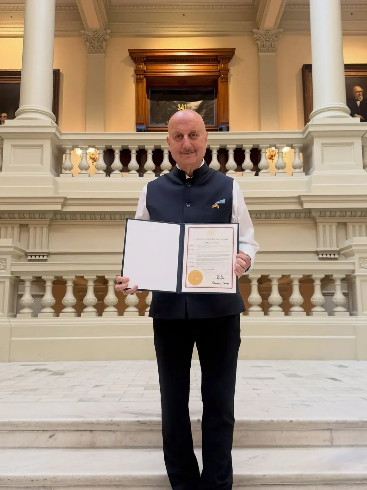 Anupam Kher honoured by Georgia Governor for cinema and India-US cultural ties