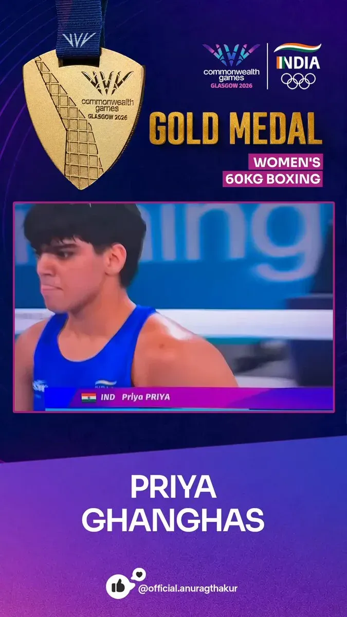 Anurag Thakur hails Priya Ghanghas's boxing gold