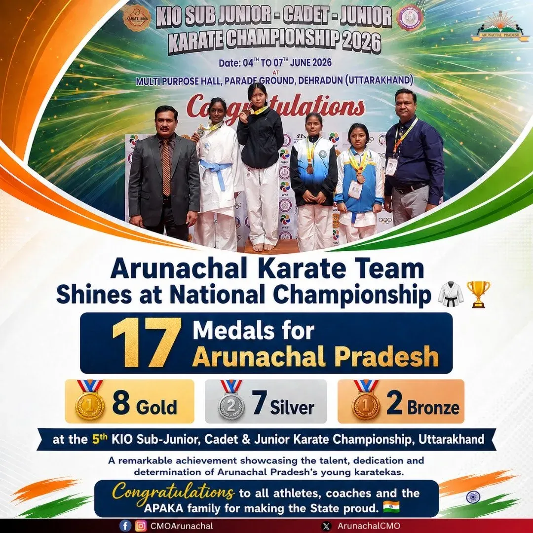 Arunachal Karate Association wins 17 medals at KIO Championship