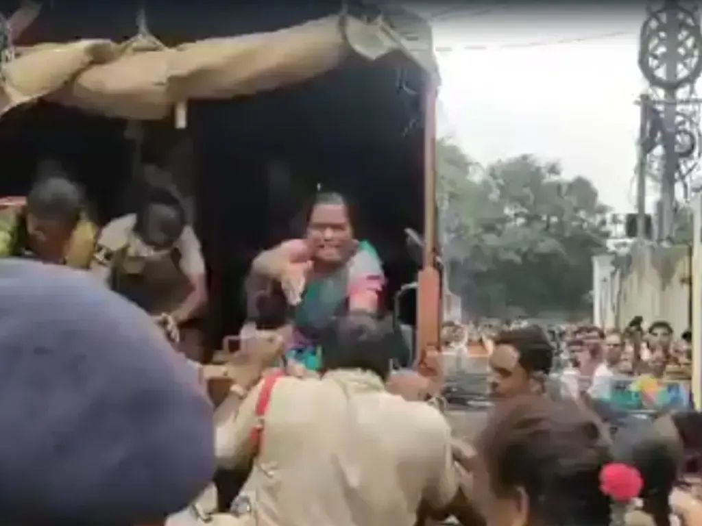 ASHA Worker Strikes Policeman Amid Salary Protest in Hyderabad