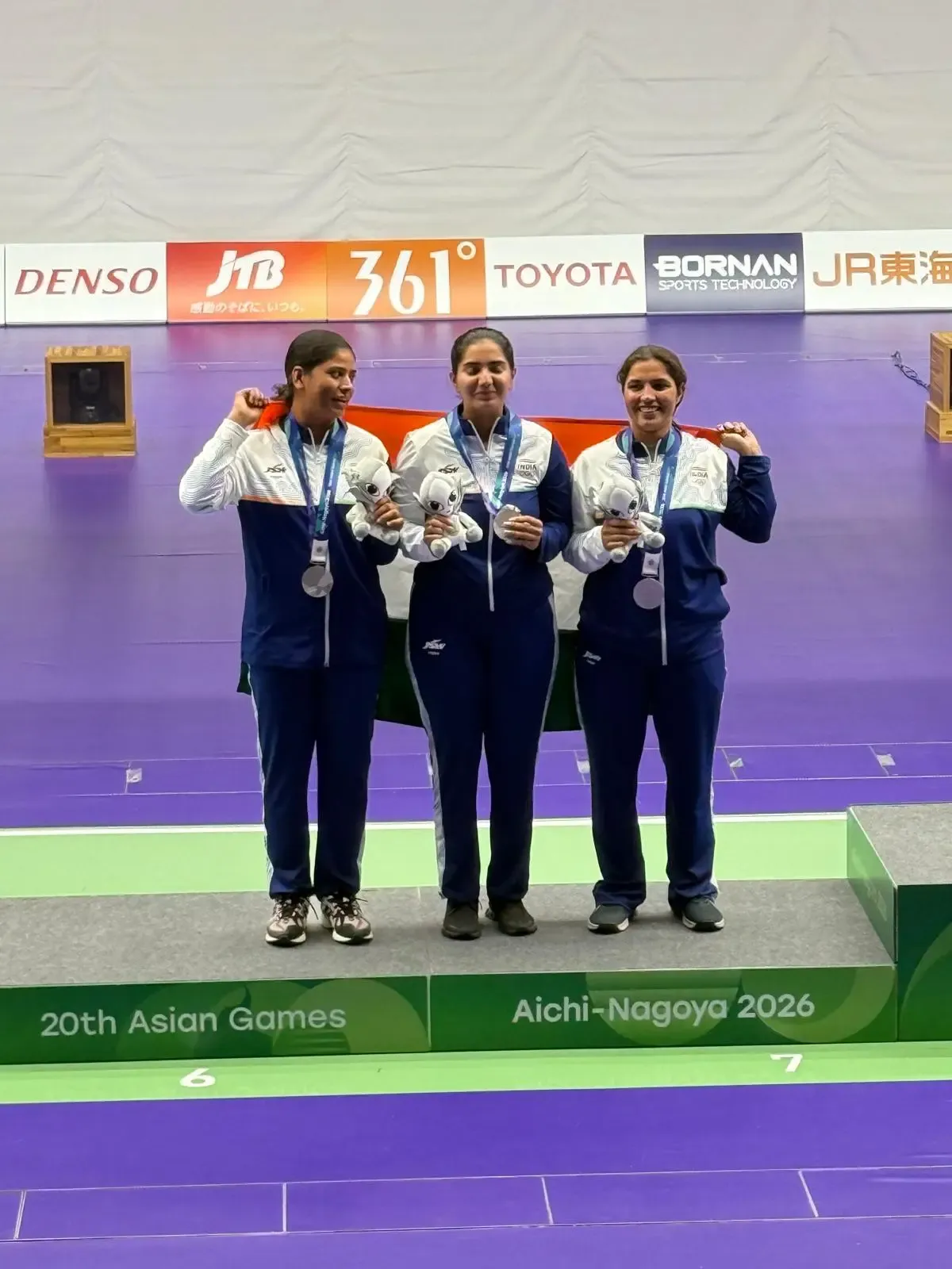 Asian Games 2026: India women's trap team wins silver in Nagoya with score of 328