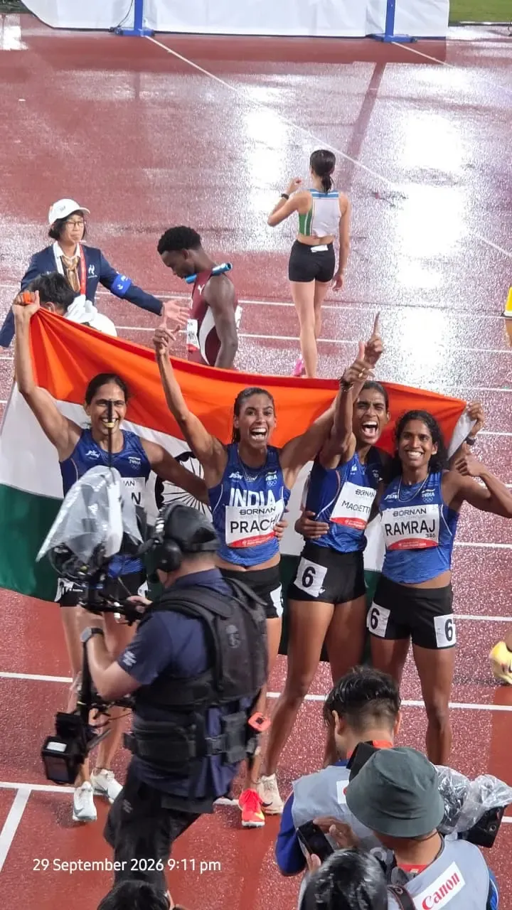 Vithya Ramraj anchors India to 4x400m relay gold at Asian Games Nagoya