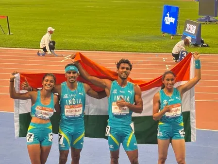एशियन अंडर-23 एथलेटिक्स 2026: भारतीय मिक्स्ड 4x400 मीटर रिले टीम ने 3:18.64 में जीता गोल्ड
