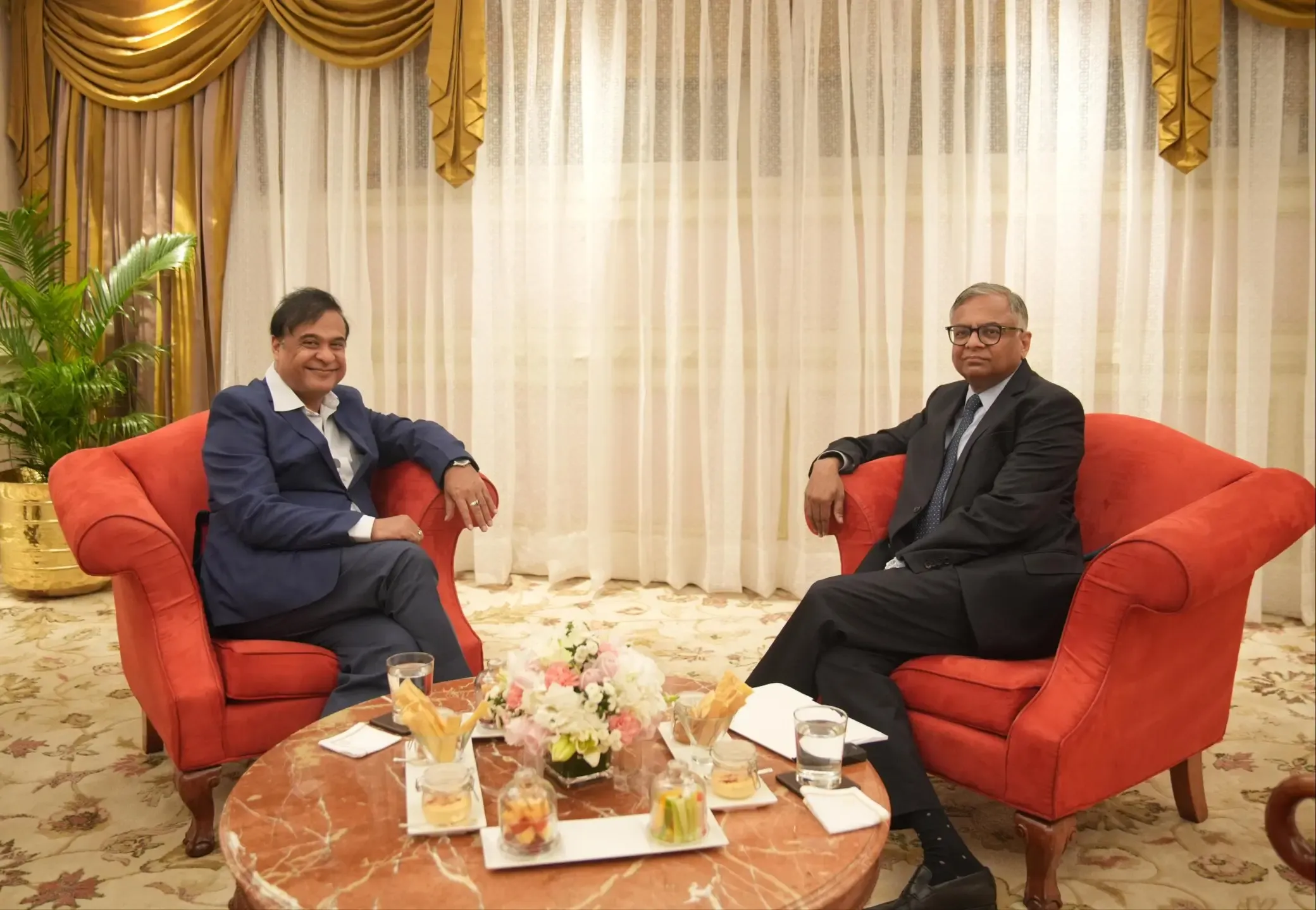 Assam Chief Minister Engages with Tata Group Chairman for Investor Summit