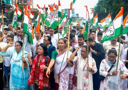 NEET row: Assam Congress demands Dharmendra Pradhan's resignation in Guwahati rally