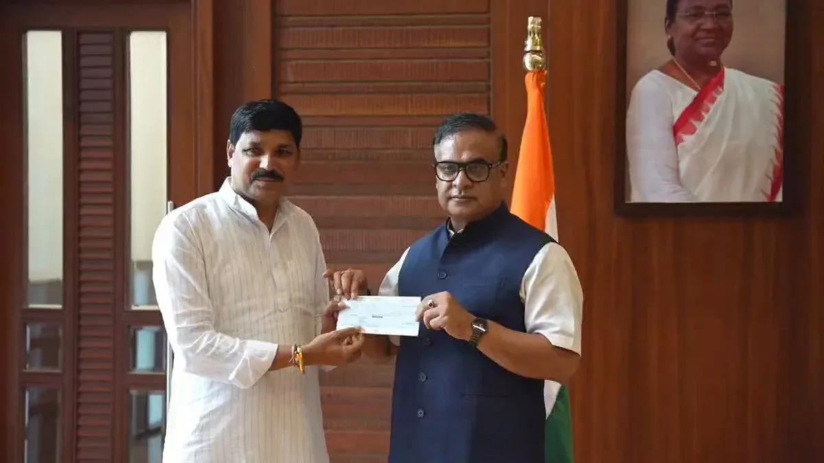 Assam MLA Bhabesh Kalita donates salary portion to CM Relief Fund