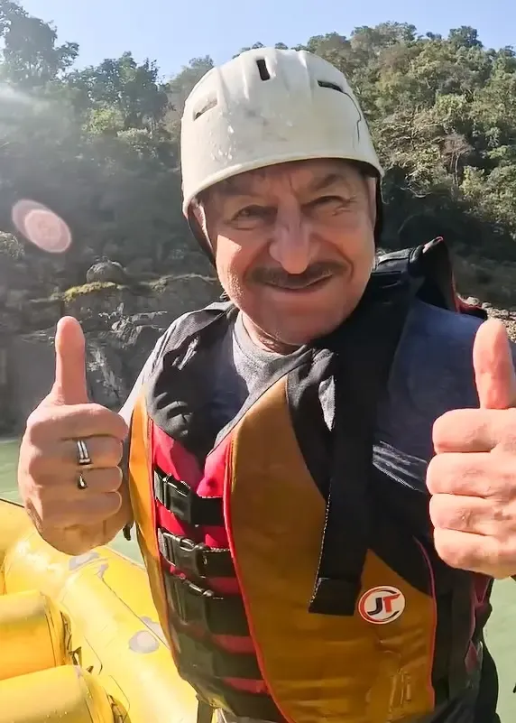 Dalip Tahil, 73, Takes on River Rafting Adventure in Ganga