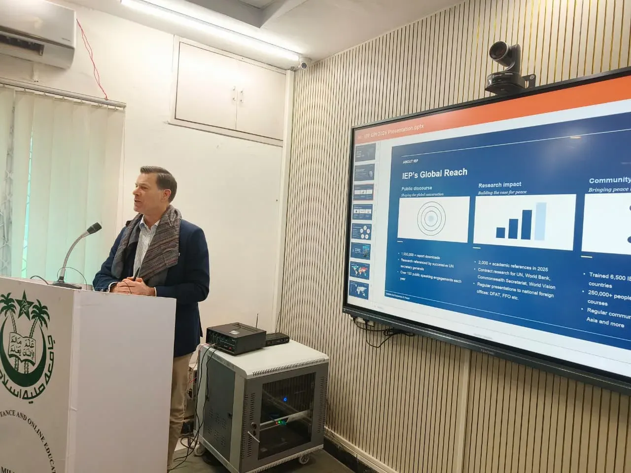Global Peace Index 2026: Brett Savill lectures at Jamia Millia Islamia
