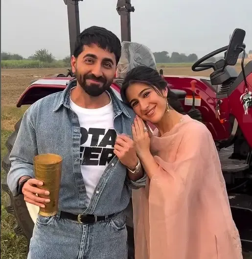 Ayushmann Khurrana, Sara Ali Khan soak in Punjabi culture in Chandigarh for 'Udta Teer'