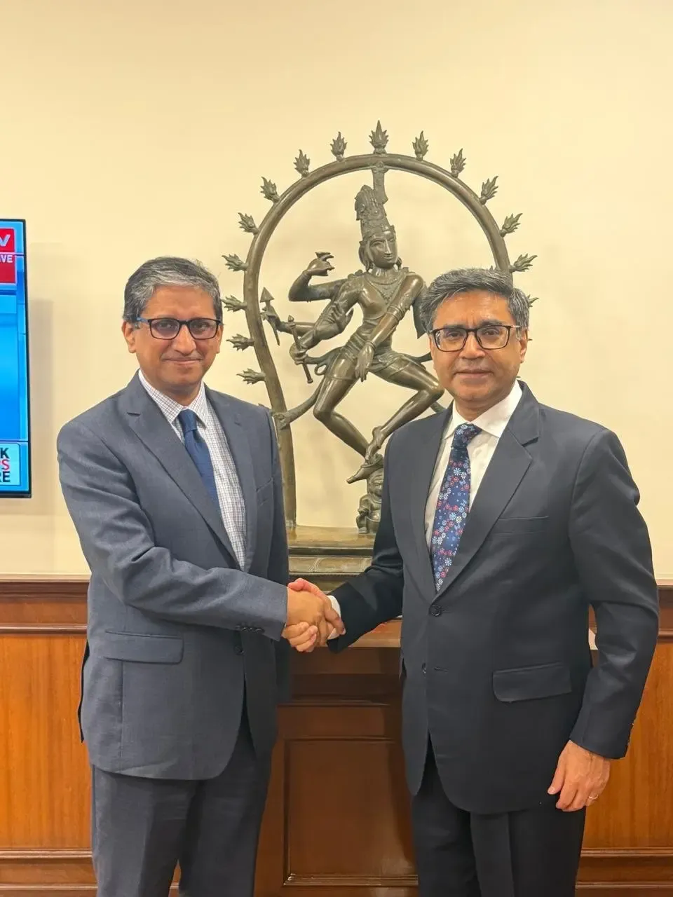 Bangladesh envoy Riaz Hamidullah bids farewell to Foreign Secretary Misri in New Delhi