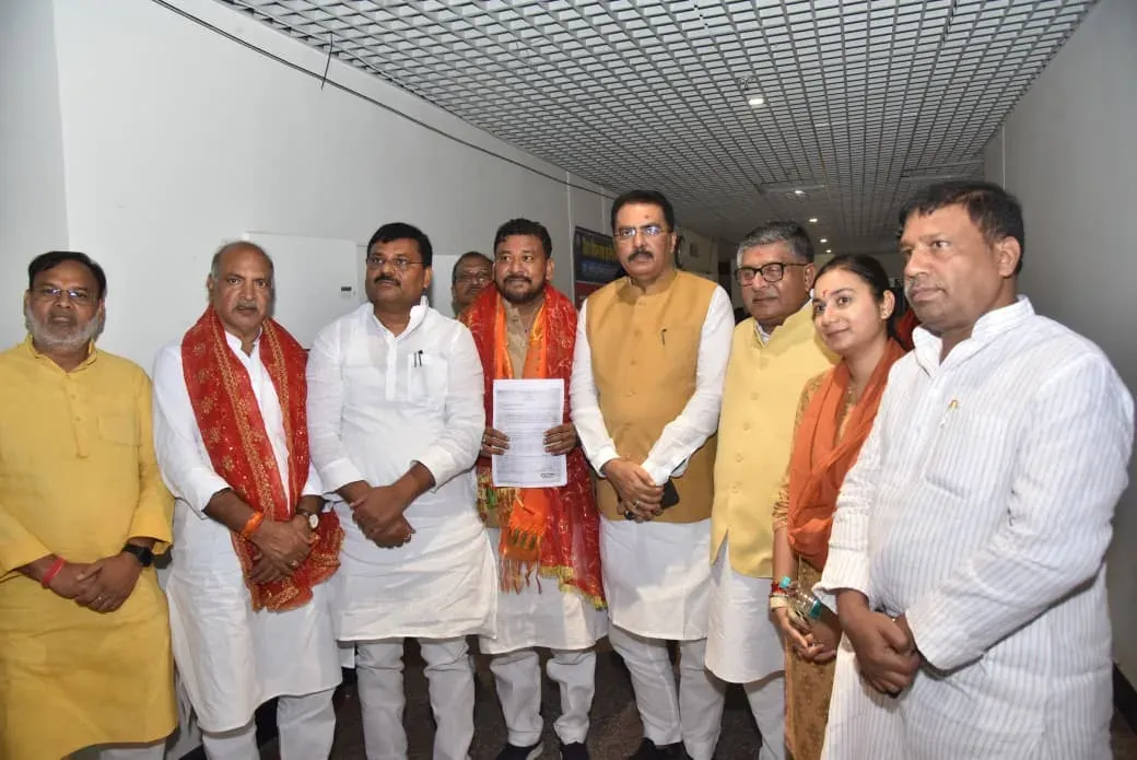 Bankipur bypoll: BJP's Abhishek Kumar Sinha files nomination in show of strength