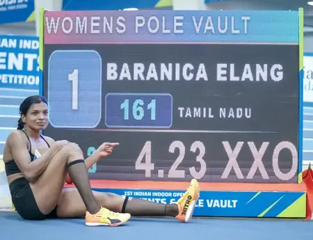 Baranica Elangovan betters national pole vault record in Bhubaneswar
