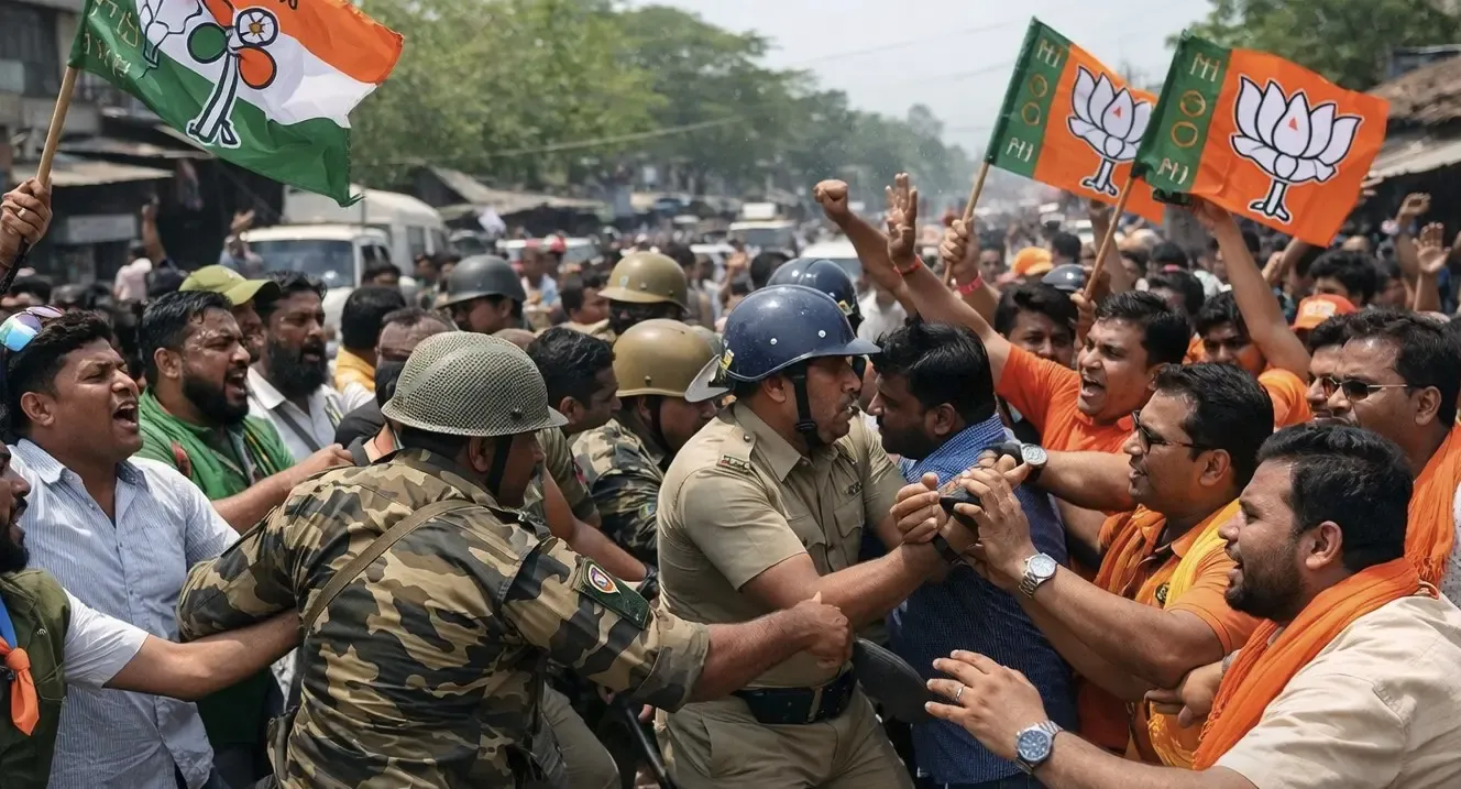 Clash in Basanti: 8 Detained as BJP and Trinamool Workers Confront Each Other