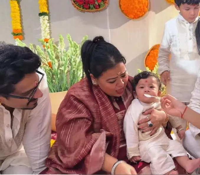 Bharti Singh & Haarsh Limbachiyaa celebrate son Kaju's Annaprashan
