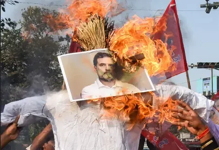 Did Bihar BJP Workers Burn Rahul Gandhi's Effigy After Congress Protest at the AI Summit?