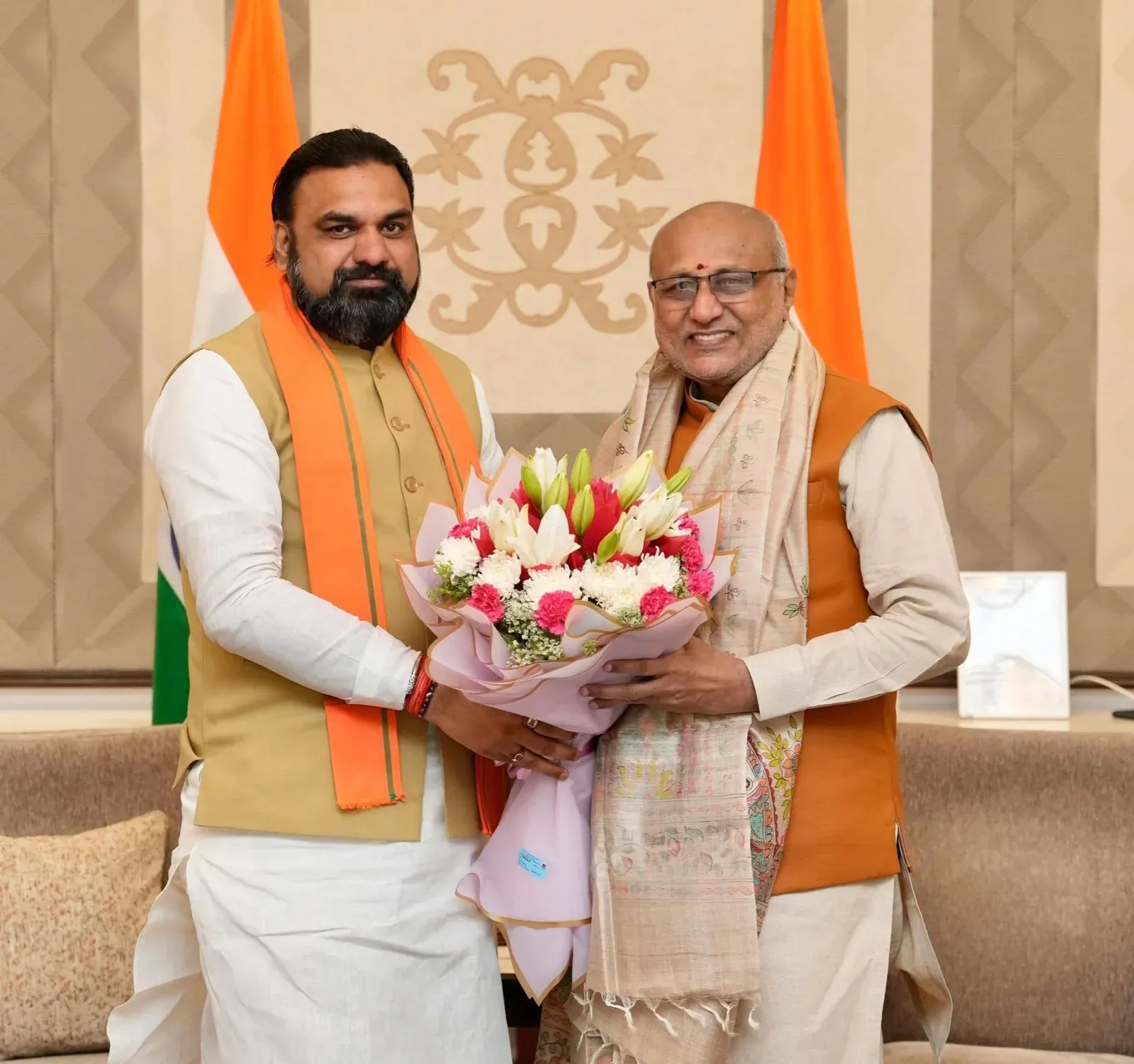 Bihar CM Samrat Choudhary Calls on Vice President in New Delhi