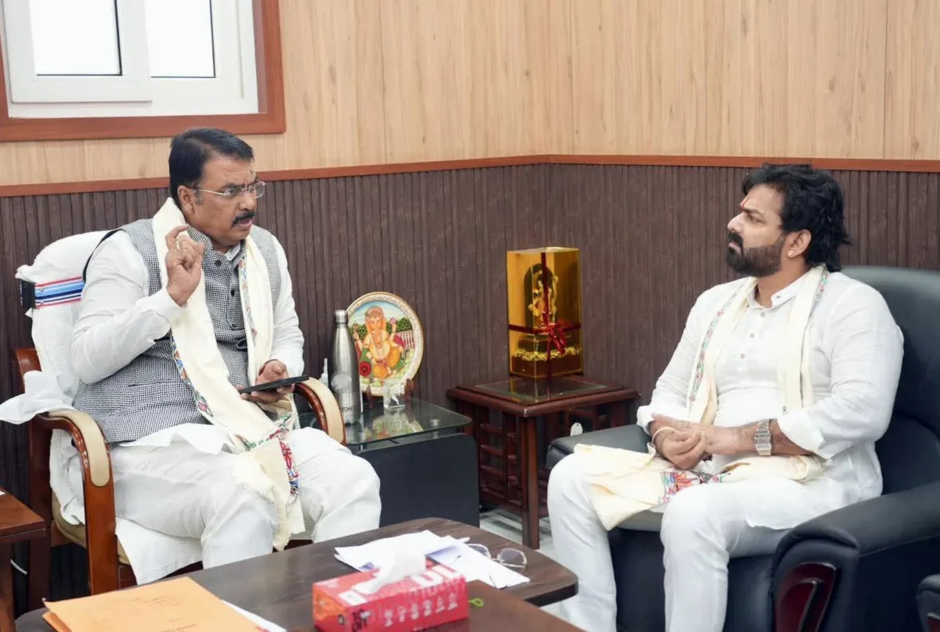 Pawan Singh visits BJP office in Patna after Bihar MLC election ticket