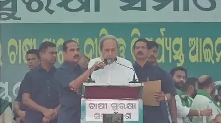 BJD Stages Large Farmers' Protest, Naveen Patnaik Critiques Government's Anti-Farmer Actions