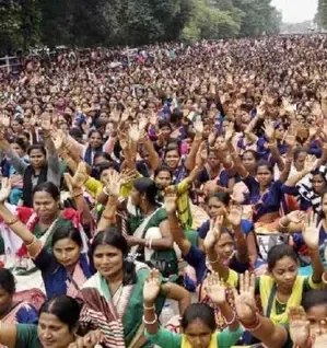 BJP and BJD Clash Over Mission Shakti Support Staff Protest