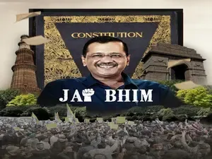 BJP fumes as AAP 'replaces' Ambedkar's photo with Kejriwal's in Constitution visual