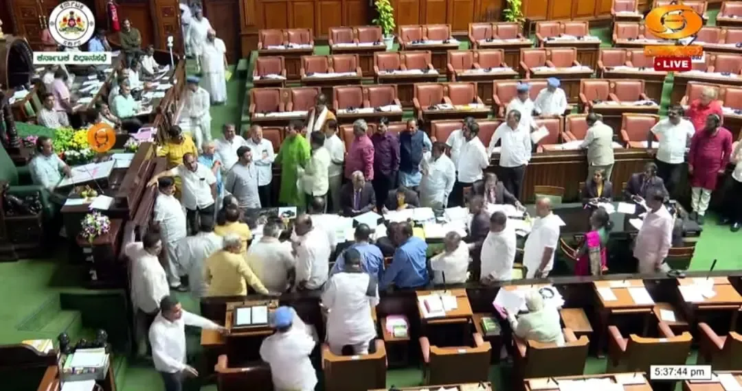 Karnataka BJP and JD (S) Disrupt Assembly Over Congress Worker Appointments in Guarantees Implementation Committee