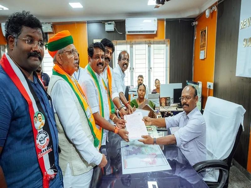 BJP Leaders Submit Nominations Across Tamil Nadu on Election's Final Day